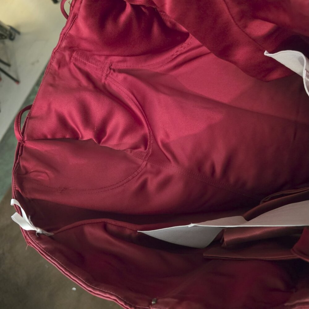 Unforgettable Gown -  plus size, deep wine red + a buttonup train - Picture 13 of 14